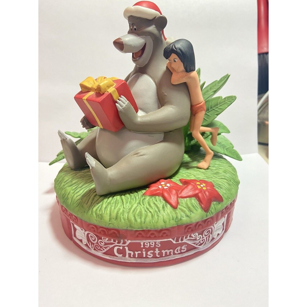 Vintage 1995 Disney Grolier Christmas For You, Baloo Figurine Statue Jungle Book